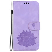 For Honor Magic6 Pro Lotus Embossed Leather Phone Case(Purple)