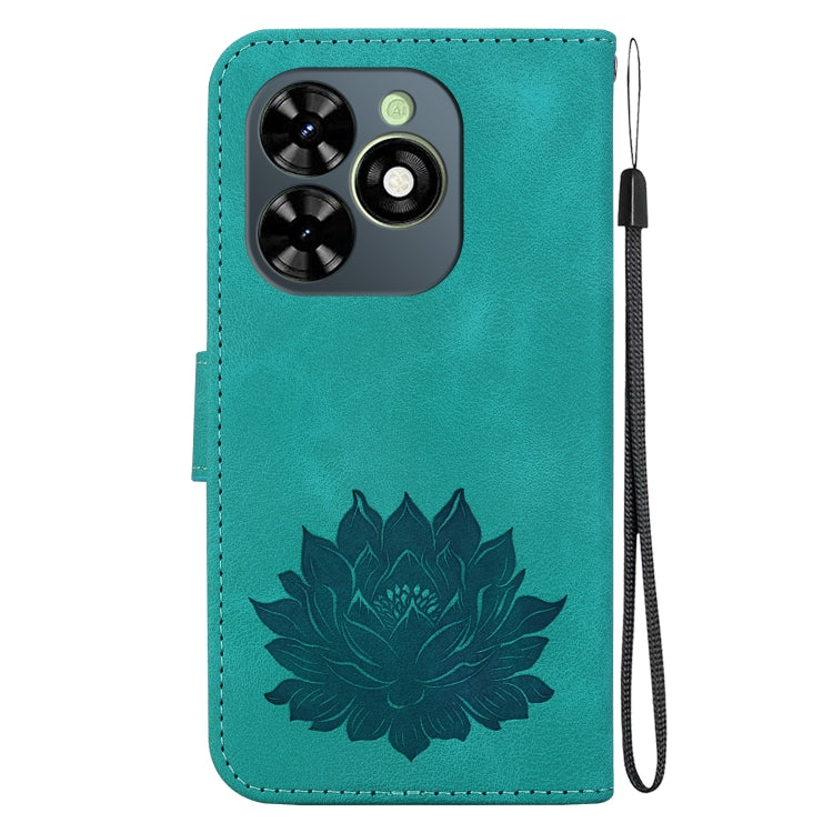 For Tecno Spark G0 2024 / Spark 20 Lotus Embossed Leather Phone Case(Green)
