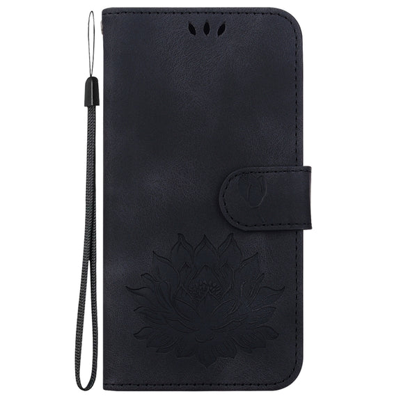 For Redmi K70 / K70 Pro Lotus Embossed Leather Phone Case(Black)
