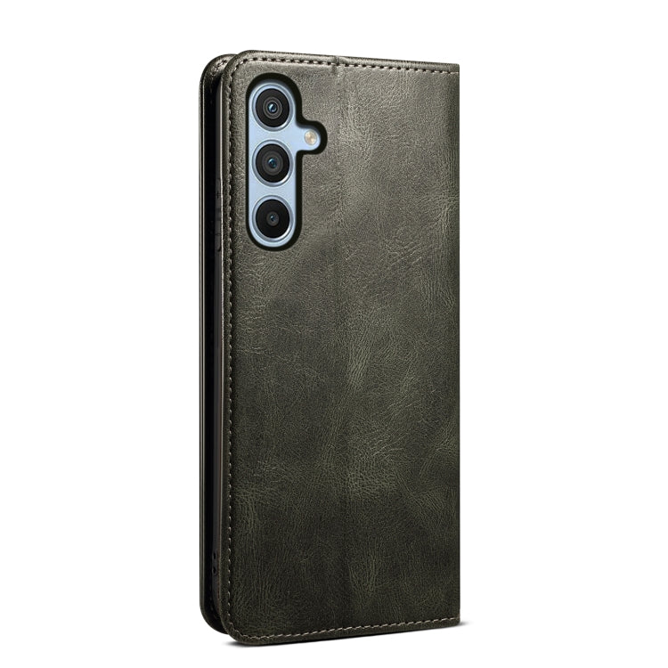 For Samsung Galaxy S25 5G Oil Wax Crazy Horse Texture Leather Phone Case(Green)
