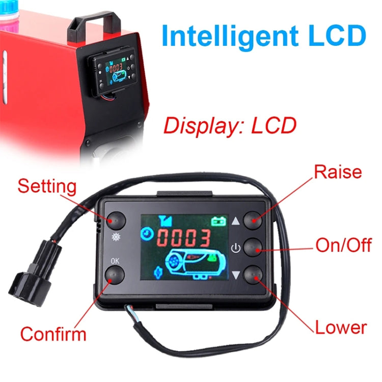 Car 12V / 24V Parking Heater LCD Monitor Switch with Remote Controller(Black)