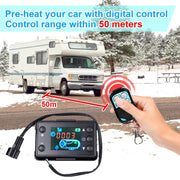 Car 12V / 24V Parking Heater LCD Monitor Switch with Remote Controller(Black)