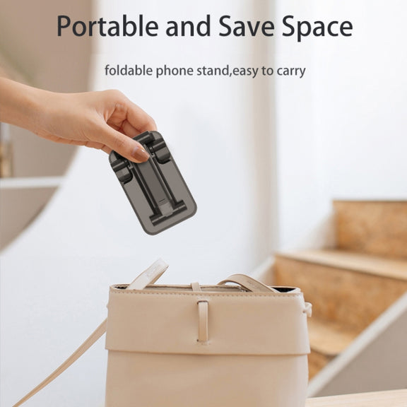 T6 2 in 1 Portable Folding Stand Wireless Charging, Style:Single Charge(Black)