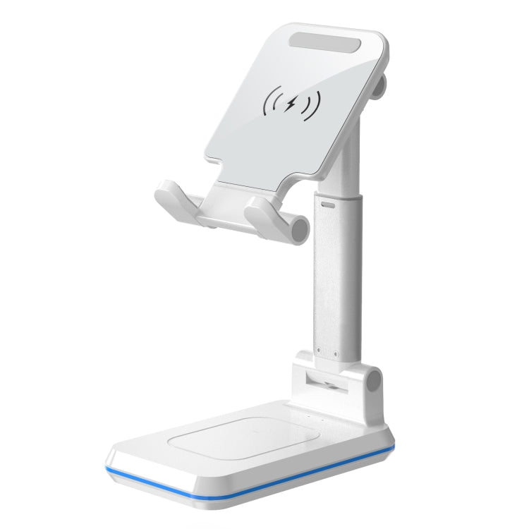 T6 2 in 1 Portable Folding Stand Wireless Charging, Style:Single Charge(White)