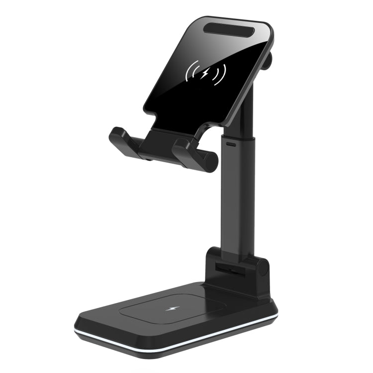 T6 2 in 1 Portable Folding Stand Wireless Charging, Style:Double Charge(Black)