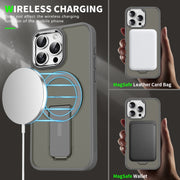 For iPhone 16 Pro Max Acrylic Hybrid TPU MagSafe Holder Phone Case(Dark Night Purple)