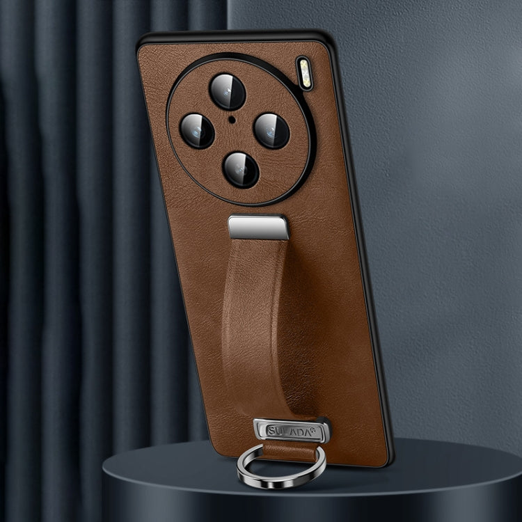 For vivo X100s Pro / X100 Pro SULADA PC + Leather Texture Skin Feel Shockproof Phone Case(Brown)