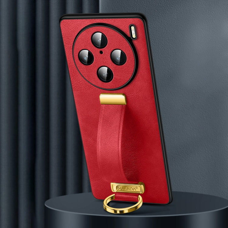For vivo X100s Pro / X100 Pro SULADA PC + Leather Texture Skin Feel Shockproof Phone Case(Red)