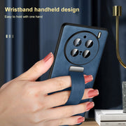 For vivo X100 SULADA PC + Leather Texture Skin Feel Shockproof Phone Case(Blue)