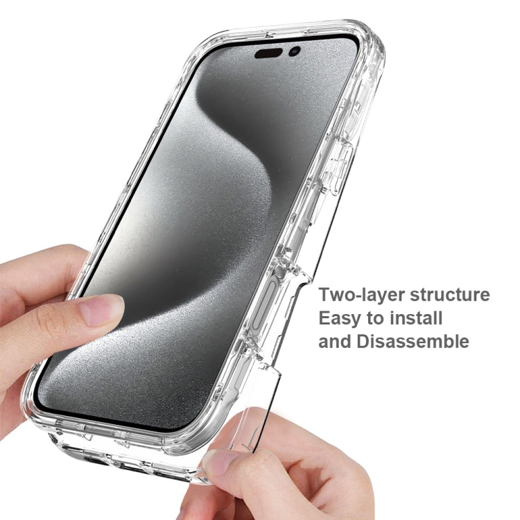 For iPhone 16 Pro Max Clear TPU Hybrid PC Shockproof Phone Case(Transparent)