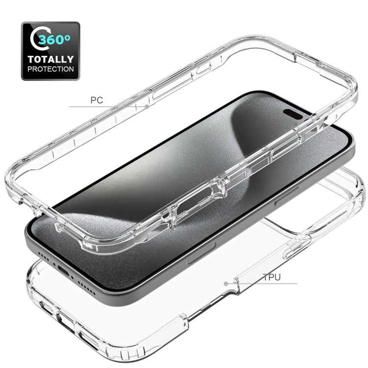 For iPhone 16 Pro Max Clear TPU Hybrid PC Shockproof Phone Case(Transparent)