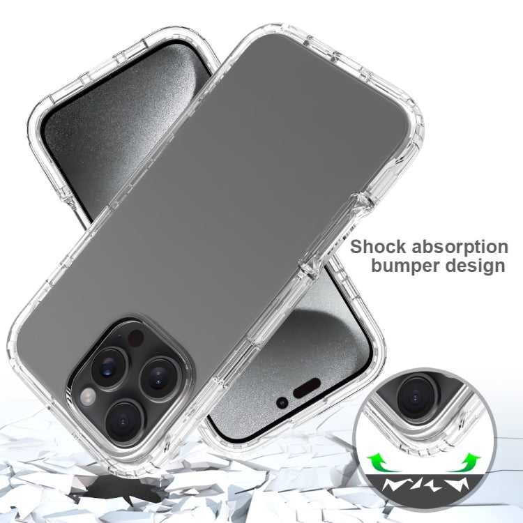 For iPhone 16 Pro Max Clear TPU Hybrid PC Shockproof Phone Case(Transparent)
