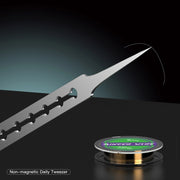 2UUL Non-magnetic Stainless Stencil Tweezers with Holes, Model:TW21