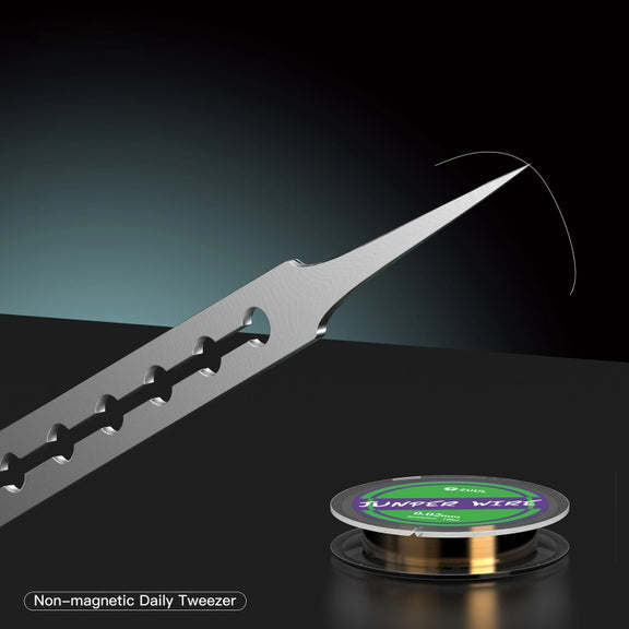 2UUL Non-magnetic Stainless Stencil Tweezers with Holes, Model:TW21