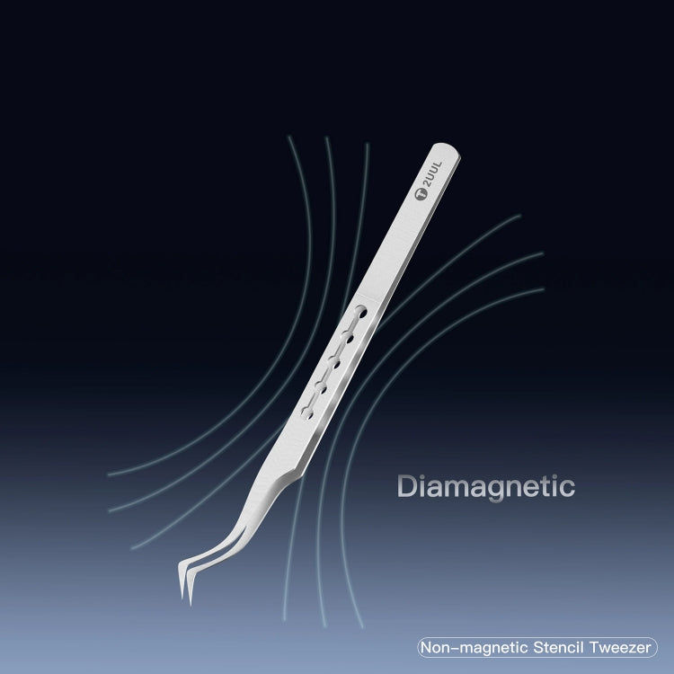 2UUL Non-magnetic Stainless Stencil Tweezers with Holes, Model:TW22