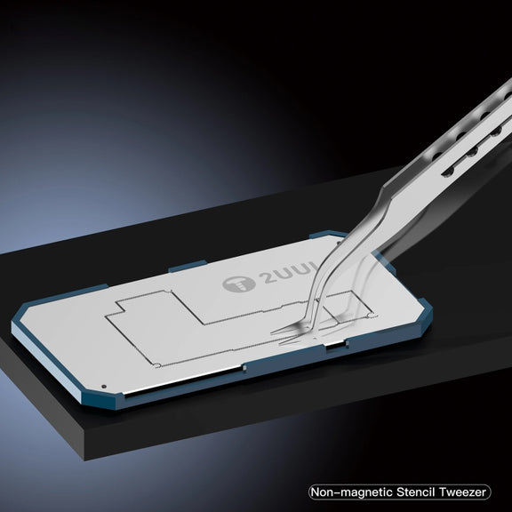 2UUL Non-magnetic Stainless Stencil Tweezers with Holes, Model:TW22