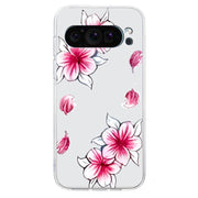 For Google Pixel 9 Colored Drawing Pattern Transparent TPU Phone Case(Sakura)