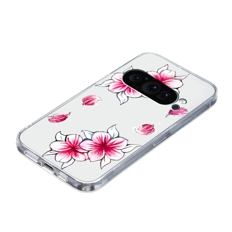 For Google Pixel 9 Colored Drawing Pattern Transparent TPU Phone Case(Sakura)