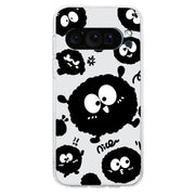 For Google Pixel 9 Colored Drawing Pattern Transparent TPU Phone Case(Black Eye)