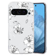 For Google Pixel 9 Colored Drawing Pattern Transparent TPU Phone Case(White Flower) - Google Cases by PMC TechLife | Online Shopping South Africa | PMC TechLife | Buy Now Pay Later Mobicred