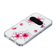 For Google Pixel 9 Pro Colored Drawing Pattern Transparent TPU Phone Case(Sakura)