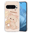 For Google Pixel 9 Pro Colored Drawing Pattern Transparent TPU Phone Case(Bear) - Google Cases by PMC TechLife | Online Shopping South Africa | PMC TechLife | Buy Now Pay Later Mobicred