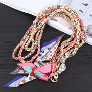 Mobile Phone Anti-lost Silk Scarf Full Coverage Long Lanyard(Blue)