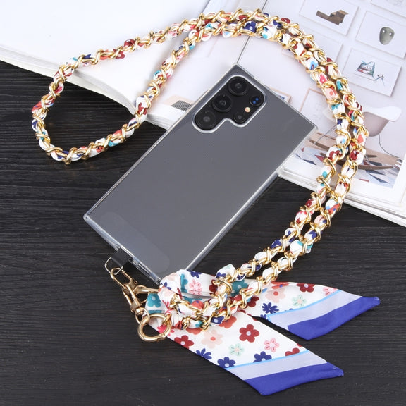 Mobile Phone Anti-lost Silk Scarf Full Coverage Long Lanyard(Blue)