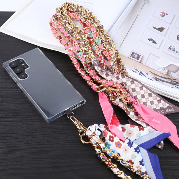 Mobile Phone Anti-lost Silk Scarf Full Coverage Long Lanyard(Blue)