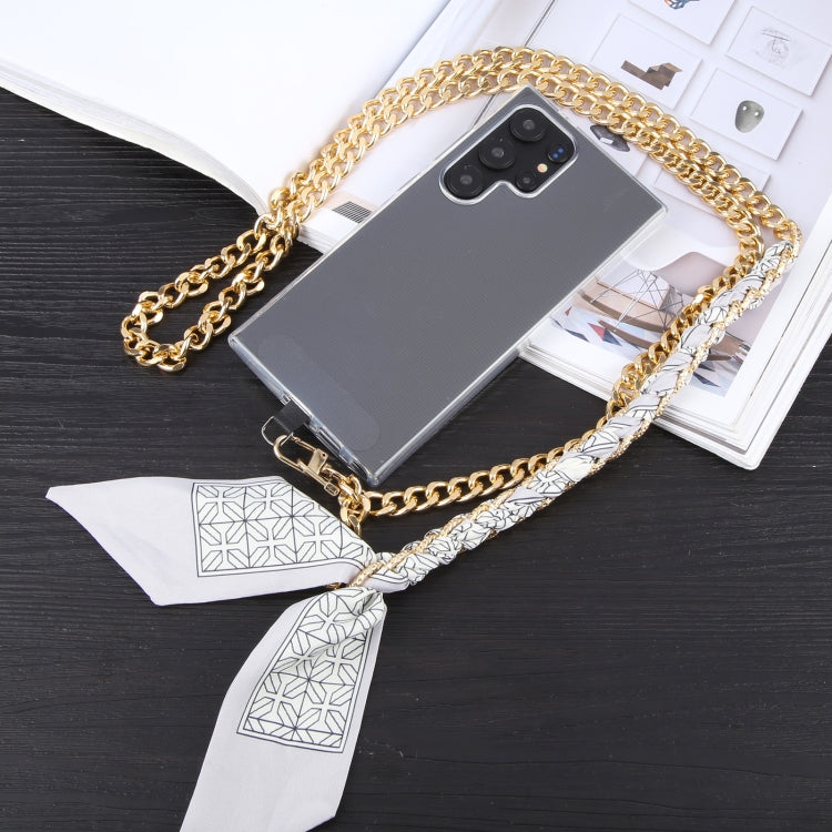 Mobile Phone Anti-lost Silk Scarf Half Pack Long Lanyard(Grey)