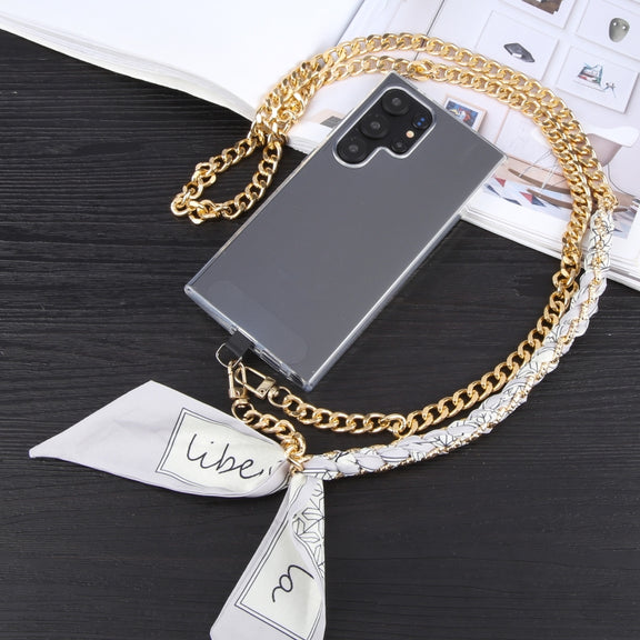 Mobile Phone Anti-lost Silk Scarf Half Pack Long Lanyard(Grey)