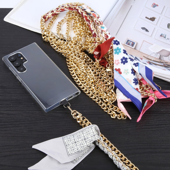 Mobile Phone Anti-lost Silk Scarf Half Pack Long Lanyard(Grey)