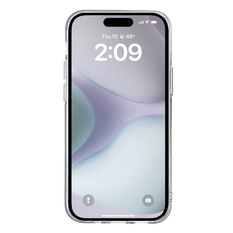 For iPhone 16 Colored Drawing Pattern Transparent TPU Phone Case(Sakura)