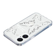 For iPhone 16 Colored Drawing Pattern Transparent TPU Phone Case(Butterflies)