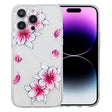 For iPhone 16 Pro Max Colored Drawing Pattern Transparent TPU Phone Case(Sakura) - iPhone 16 Pro Max Cases by PMC TechLife | Online Shopping South Africa | PMC TechLife | Buy Now Pay Later Mobicred