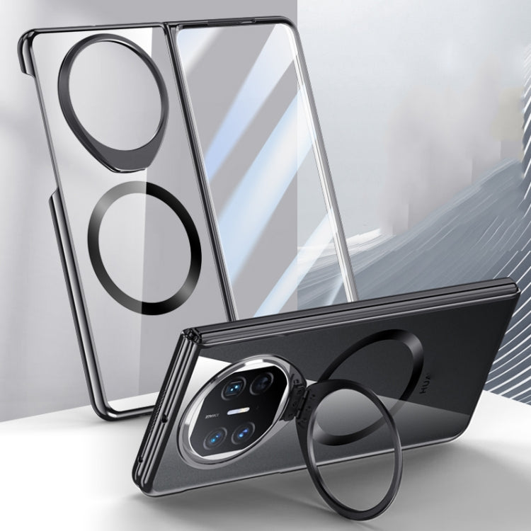 For Huawei Mate X5 Integrated MagSafe Metal Lens Holder PC Electroplating Phone Case(Black)