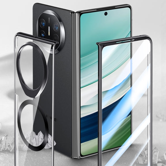 For Huawei Mate X5 Integrated MagSafe Metal Lens Holder PC Electroplating Phone Case(Black)