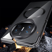 For Huawei Mate X5 Integrated MagSafe Metal Lens Holder PC Electroplating Phone Case(Black)