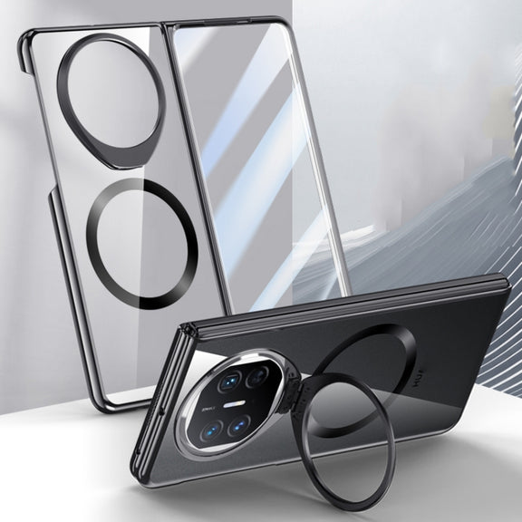 For Huawei Mate X5 Integrated MagSafe Metal Lens Holder PC Electroplating Phone Case(Black)