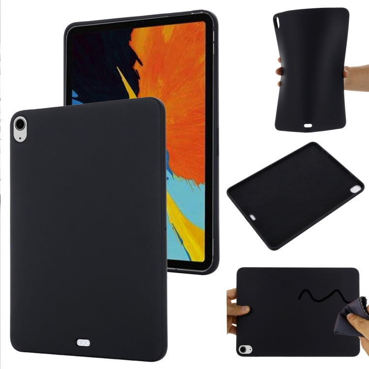 For iPad Air 13 2024 Pure Color Liquid Silicone Shockproof Tablet Case(Black)