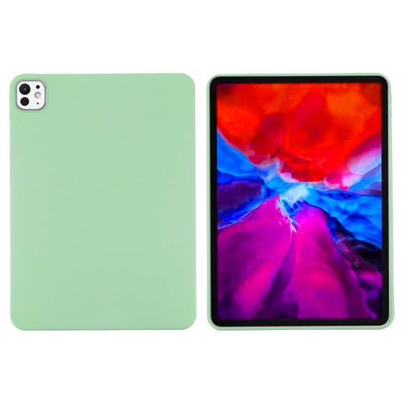 For iPad Pro 13 2024 Pure Color Liquid Silicone Shockproof Tablet Case(Green)