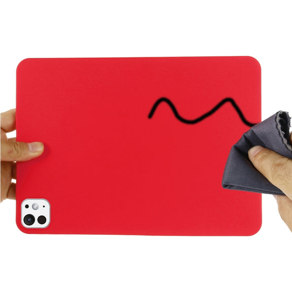 For iPad Pro 13 2024 Pure Color Liquid Silicone Shockproof Tablet Case(Red)
