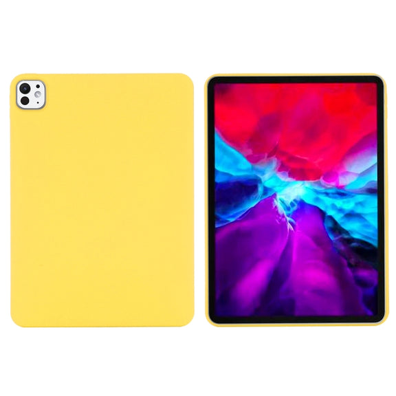 For iPad Pro 13 2024 Pure Color Liquid Silicone Shockproof Tablet Case(Yellow)