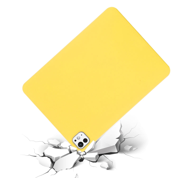 For iPad Pro 13 2024 Pure Color Liquid Silicone Shockproof Tablet Case(Yellow)