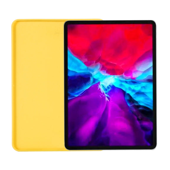 For iPad Pro 13 2024 Pure Color Liquid Silicone Shockproof Tablet Case(Yellow)