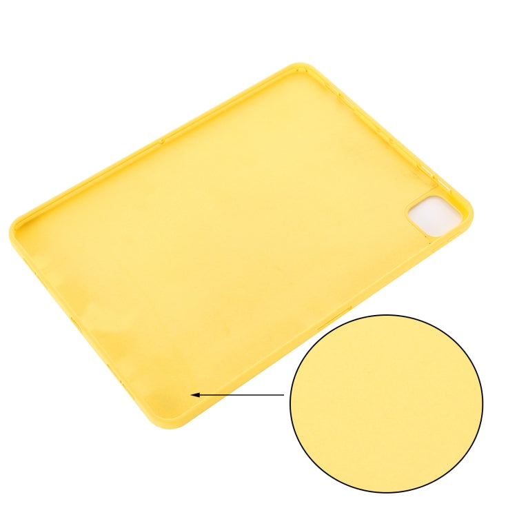 For iPad Pro 13 2024 Pure Color Liquid Silicone Shockproof Tablet Case(Yellow)