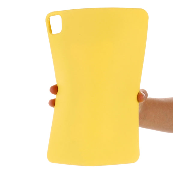 For iPad Pro 13 2024 Pure Color Liquid Silicone Shockproof Tablet Case(Yellow)