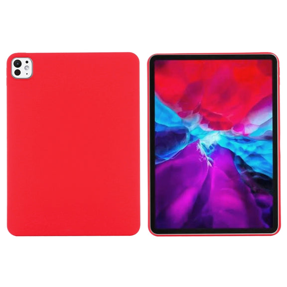 For iPad Pro 11 2024 Pure Color Liquid Silicone Shockproof Tablet Case(Red)
