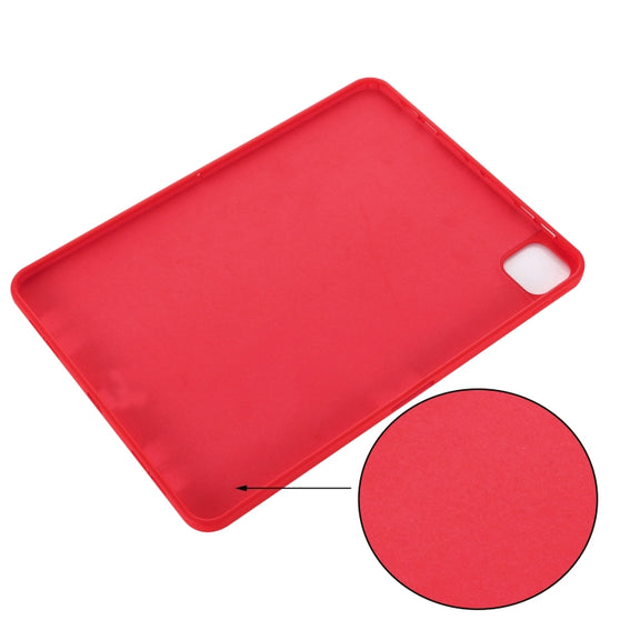 For iPad Pro 11 2024 Pure Color Liquid Silicone Shockproof Tablet Case(Red)