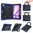 For iPad Air 13 2024 / 2025 Armor Portable Rotating Ring Holder Silicone Tablet Case with Pen Slot(Navy Blue) - iPad Air 13 2025 / 2024 Cases by PMC TechLife | Online Shopping South Africa | PMC TechLife | Buy Now Pay Later Mobicred